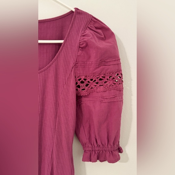 Free People Prairie Boho Puff Sleeves Top size XS - Picture 2 of 4